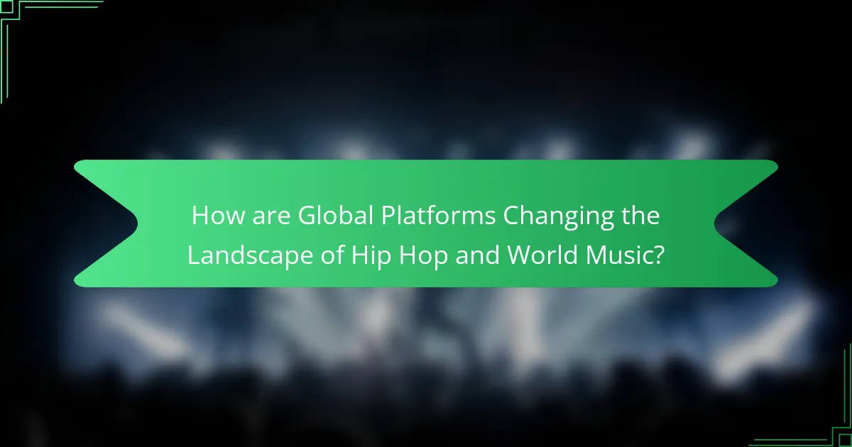 How are Global Platforms Changing the Landscape of Hip Hop and World Music?