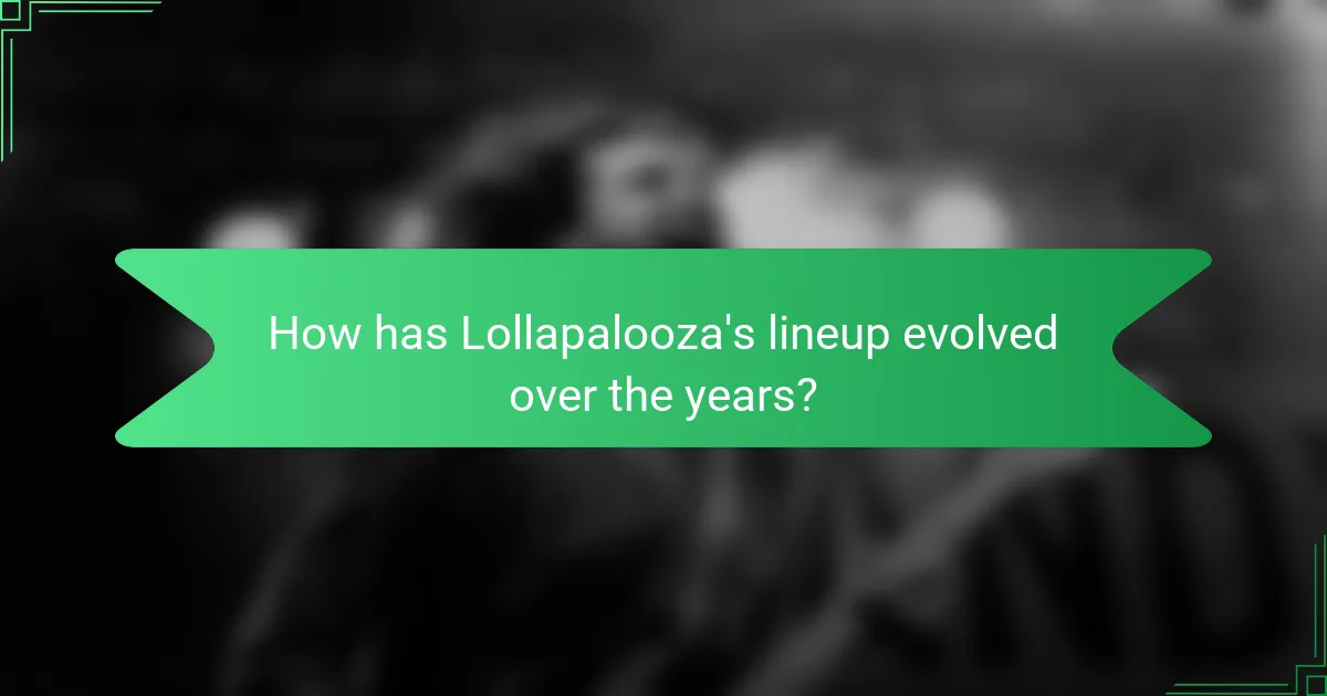 How has Lollapalooza's lineup evolved over the years?