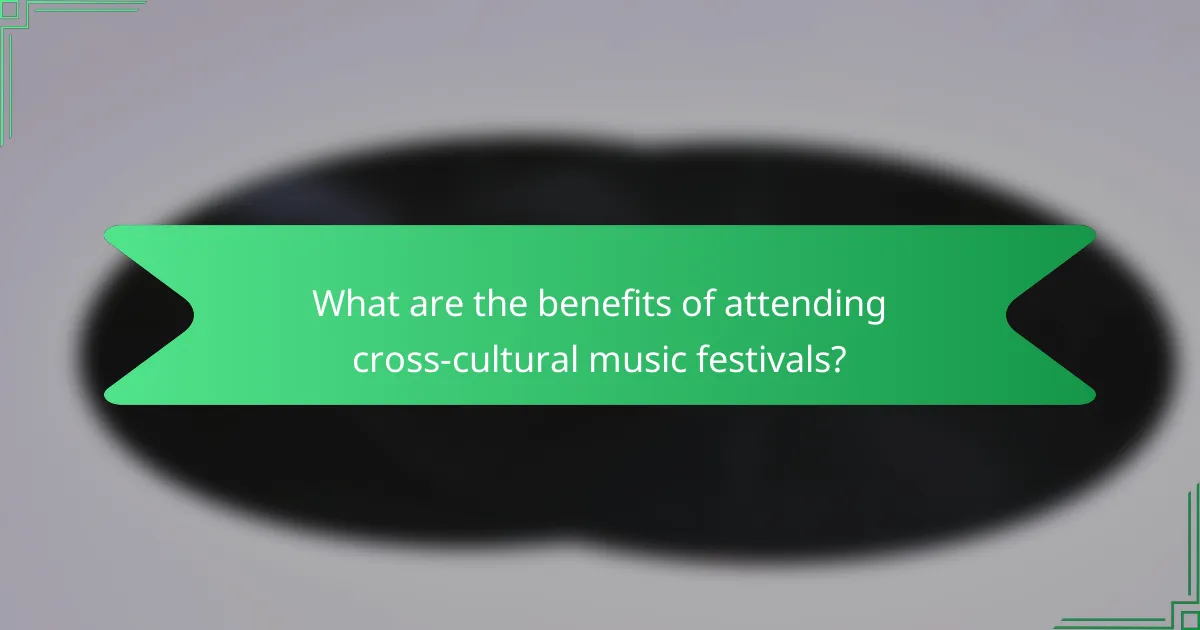 What are the benefits of attending cross-cultural music festivals?