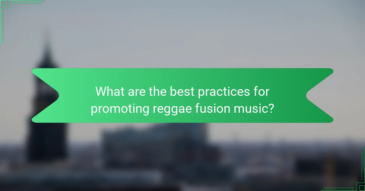 What are the best practices for promoting reggae fusion music?