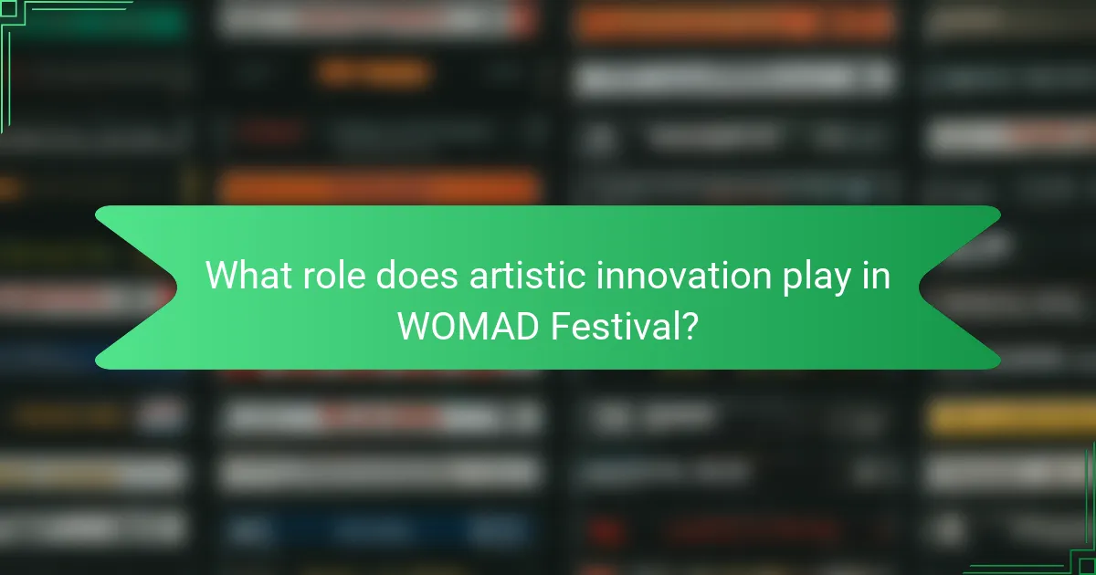 What role does artistic innovation play in WOMAD Festival?