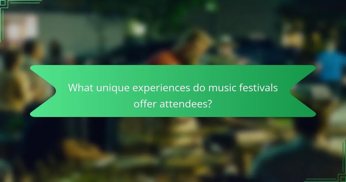 What unique experiences do music festivals offer attendees?