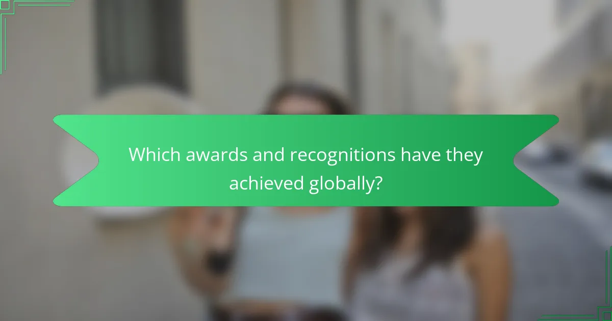 Which awards and recognitions have they achieved globally?