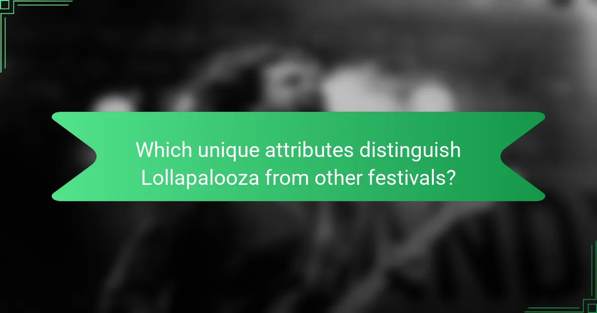 Which unique attributes distinguish Lollapalooza from other festivals?